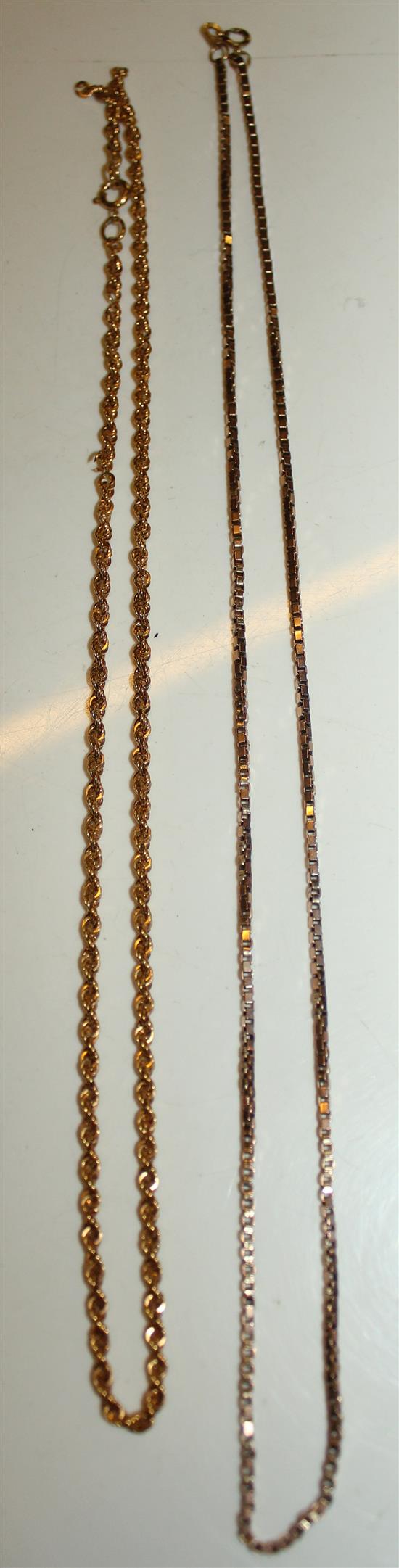 Two 9ct gold chains